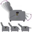 Electric Massage Recliner Chair Light Grey Fabric