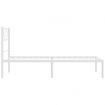 Metal Bed Frame with Headboard White 107x203 cm