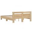 Bed Frame with Headboard Sonoma Oak 150x200 cm Engineered Wood