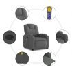 Massage Recliner Chair Dark Grey Fabric