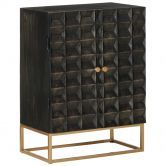 Sideboard Black 55x34x75 cm Solid Wood Mango and Iron