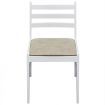 Dining Chairs 4 pcs White Solid Rubber Wood and Velvet