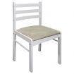 Dining Chairs 4 pcs White Solid Rubber Wood and Velvet