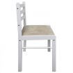 Dining Chairs 4 pcs White Solid Rubber Wood and Velvet