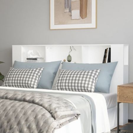 Headboard Cabinet White 180x18.5x104.5 cm