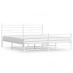 Metal Bed Frame with Headboard and Footboard White 183x203 cm King