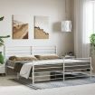 Metal Bed Frame with Headboard and Footboard White 183x203 cm King