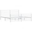 Metal Bed Frame with Headboard and Footboard White 183x203 cm King
