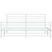 Metal Bed Frame with Headboard and Footboard White 183x203 cm King