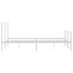 Metal Bed Frame with Headboard and Footboard White 183x203 cm King