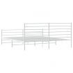 Metal Bed Frame with Headboard and Footboard White 183x203 cm King
