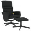 Massage Recliner Chair with Footstool Black Faux Leather