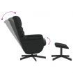 Massage Recliner Chair with Footstool Black Faux Leather