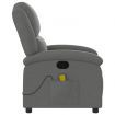 Massage Recliner Chair Dark Grey Fabric