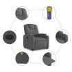 Massage Recliner Chair Dark Grey Fabric