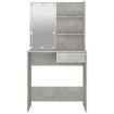 Dressing Table with LED Concrete Grey 74.5x40x141 cm