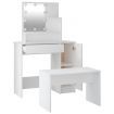 Dressing Table Set with LED White Engineered Wood