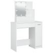 Dressing Table Set with LED White Engineered Wood