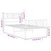 Metal Bed Frame with Headboard and Footboard Black 107x203 cm