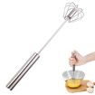 Stainless Steel Semi-Automatic Whisk,Stainless Steel Egg Whisk Hand Push Rotary Whisk Blender,Hand Push Mixer Stirrer Tool for Cooking Kitchen Home Egg Milk (14in)