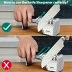 4-in-1 Knife Sharpener 4 Stage with a Pair of Cut-Resistant Glove,Original Premium Polish Blades,Best Kitchen Knife Sharpener Really Works for Ceramic and Steel Knives,Scissors