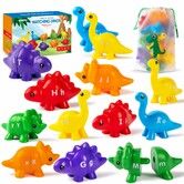 Dino ABC Matching Letters Learning  13 PCS Double-Sided Fine Motor Toy,Alphabet Match Game for Kids, Preschool Educational Montessori Toys Gifts