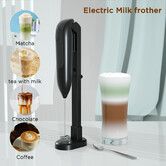 Portable Electric Milk Frother Coffee Blender  Rechargeable With Stand Mini Portable Cream Whipping Latte Handheld Milk Frother