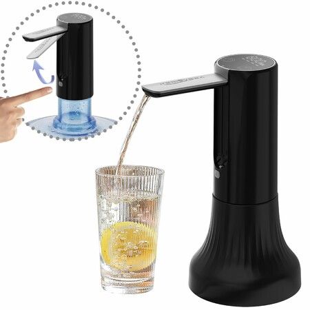 Foldable Desktop Water Dispenser Automatic Drinking Water Pump for 5 Gallon Bottle, Water Jug Dispenser for Home, Office, Camping (Black)