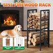 Fire Place Tool Kit 5in1 Firewood Storage Rack Firepit Wood Holder Campfire Metal Stove Log Carrier Stand