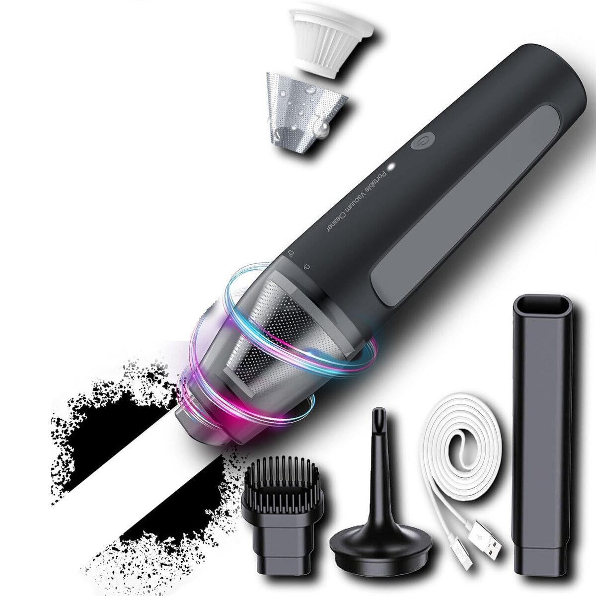 Cordless Handheld Vacuum Cleaner,Mini Car Vacuum with Powerful Suction ...