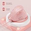 Ergonomic Mouse,Wireless Vertical Mouse,Rechargeable Optical Mice for Multi-Purpose Bluetooth USB Connection,Compatible With iOS Mac Windows Computers - Pink