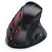 Ergonomic Mouse,Wireless Vertical Mouse,Rechargeable Optical Mice for Multi-Purpose Bluetooth USB Connection,Compatible With iOS Mac Windows Computers - Red