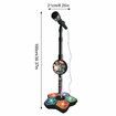 (Black)Musical Microphone with Stand Children Karaoke Mic Amplifying Music Bracket Singing Toy with Lights Pedal Flashing Singing Toys