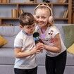 (Black)Musical Microphone with Stand Children Karaoke Mic Amplifying Music Bracket Singing Toy with Lights Pedal Flashing Singing Toys