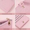 Women Multi-Function Card Bag Anti-Theft Brush Bidirectional Folding Pu Cross Stitch Zipper Pocket Purse,Pink