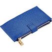 Women Multi-Function Card Bag Anti-Theft Brush Bidirectional Folding Pu Cross Stitch Zipper Pocket Purse,Blue