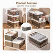 4pcs Storage Boxes Bins Plastic Stackable Clear Shoe Containers Wardrobe for Handbag Clothes Foldable Organiser with Lids Partitions