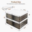 4pcs Storage Boxes Bins Plastic Stackable Clear Shoe Containers Wardrobe for Handbag Clothes Foldable Organiser with Lids Partitions