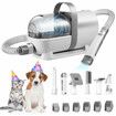 7 in 1 Pro Pet Dog Grooming Kit Cat Hair Trimmer Shaver Nail Clipper Grinder Vacuum Cleaner Deshedding Brush Slicker Removal Groomer Cleaning Tool Set