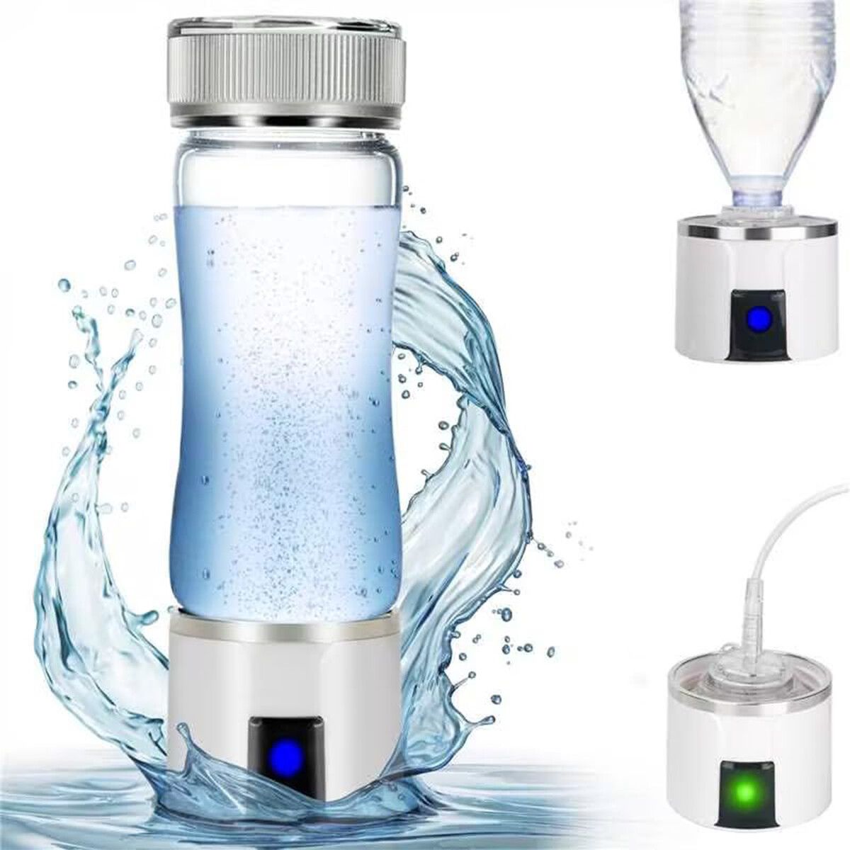 3 in 1 Hydrogen Water Bottle,Portable Hydrogen Water Bottle Generator,Rechargeable Hydrogen Water Ionizer Machine for Home Office Travel,1500/3000PPB