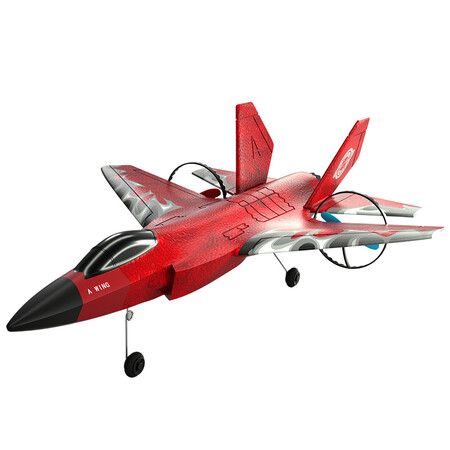 RC Airplane F-35 Jet Plane 2 CH Easy to Fly for Kids Beginners,HW39 RC Glider Fixed Wing Foam Aircraft (Red)