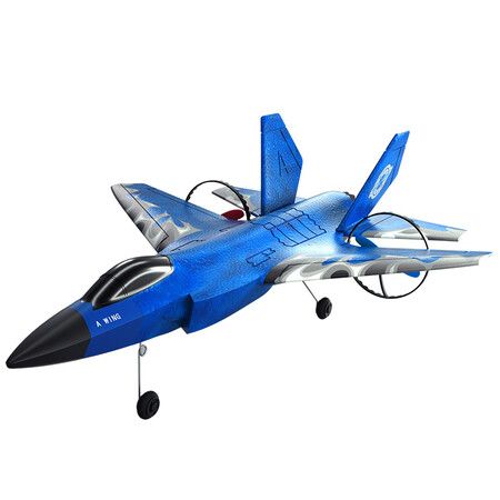 RC Airplane F-35 Jet Plane 2 CH Easy to Fly for Kids Beginners,HW39 RC Glider Fixed Wing Foam Aircraft (Blue)