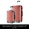 2Pcs Luggage Set Carry On Suitcases Travel Case Cabin Hard Shell Travelling Bags Hand Baggage Lightweight Rose Gold