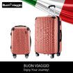 2Pcs Luggage Set Carry On Suitcases Travel Case Cabin Hard Shell Travelling Bags Hand Baggage Lightweight Rose Gold