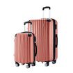 2Pcs Luggage Set Carry On Suitcases Travel Case Cabin Hard Shell Travelling Bags Hand Baggage Lightweight Rose Gold