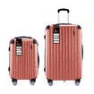 2Pcs Luggage Set Carry On Suitcases Travel Case Cabin Hard Shell Travelling Bags Hand Baggage Lightweight Rose Gold