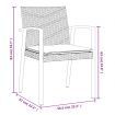 3 Piece Garden Dining Set with Cushions Poly Rattan and Steel