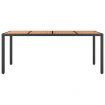 Garden Table with Wooden Top Black Poly Rattan&Solid Wood Acacia