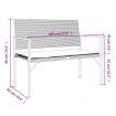 2-Seater Garden Bench with Cushion Black Poly Rattan