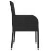 3 Piece Garden Dining Set with Cushions Black Poly Rattan